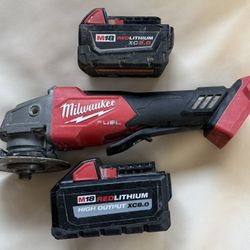 Milwaukee Fuel 4 1/2” Grinder With Batteries