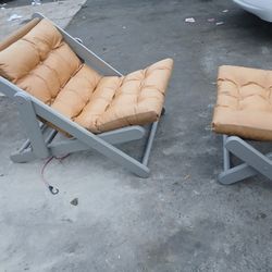 Folding Chair And Folding Foot Stool 