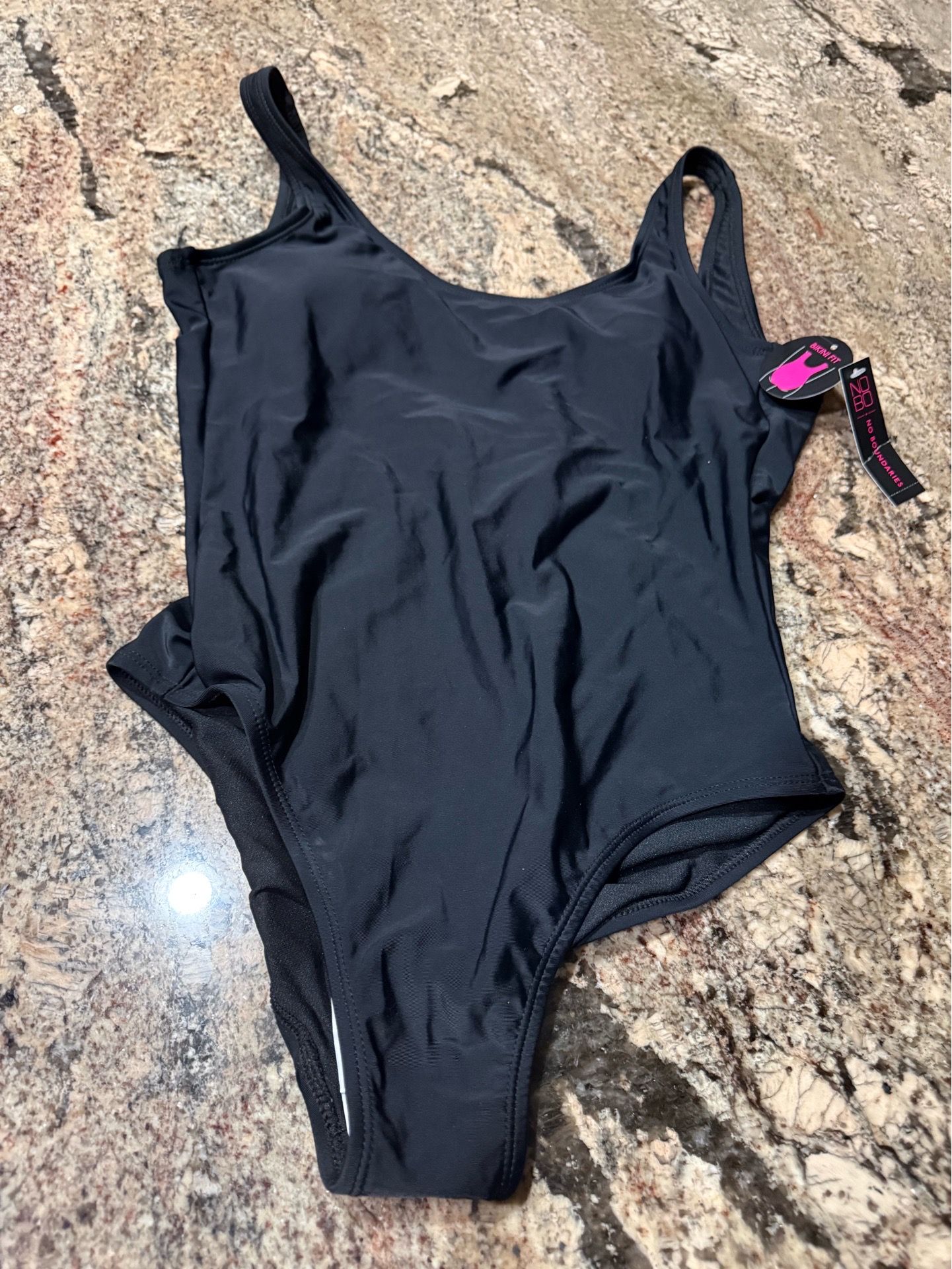 NEW NWT JUNIOR SIZE SMALL 3–5 BLACK BIKINI FIT ONE PIECE SWIMSUIT NO BOUNDARIES