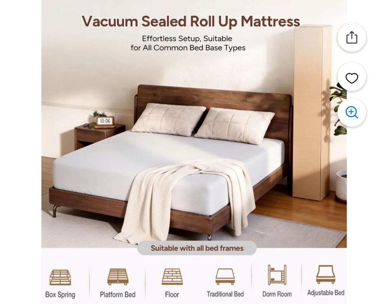 6 inch Memory Foam Mattress,Medium Firm Full size Mattresses in a box,CertiPUR-US,Adult