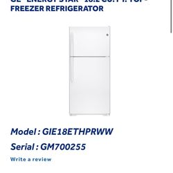 GE 18.2 CU. FT. REGRIGERATOR