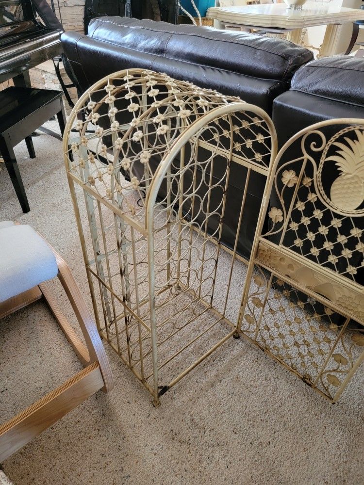 Vintage Wrought Iron Wine Rack,