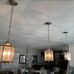 3 Pendant Lights. Brushed Nickel Finish