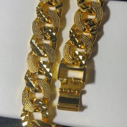 24k Gold Plated Chain Bracelet 7.09inch 
