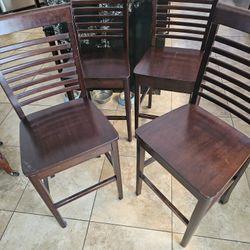 4 wood barstool pub chairs. Pu In West Murrieta