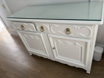 bureau with glass top