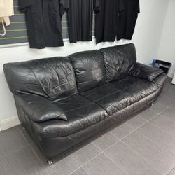 Black Leather Couch From City Furniture