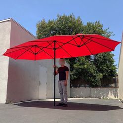 $95 (New in Box) Large 15 ft double sided umbrella outdoor patio garden yard (weight base not included)