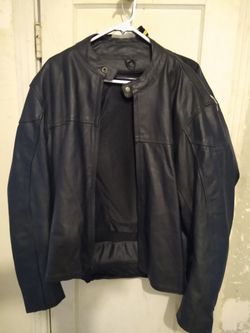 leather padded motorcycle jacket