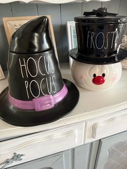 Halloween and Christmas cookie jars
