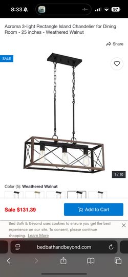 3 Light Chandelier New Open Box