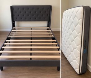 Queen Bed Frame + Mattress