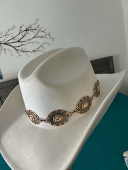 White Western Cowboy Hat With Band