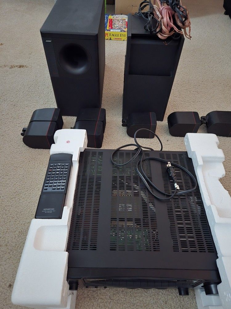 Bose Accoustimass 5 & 3 speakers With Kenwood Surround Receiver