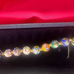 New. Rare Stauer Murano Glass Fiorato Nuzia Multi-color bracelet. Authentic.
