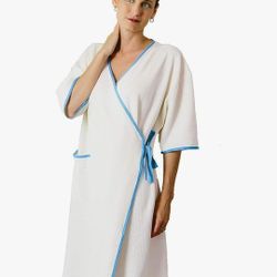 Plus Size Women’s Maternity Robe Tie. Closure Delivery Gown For Hospital