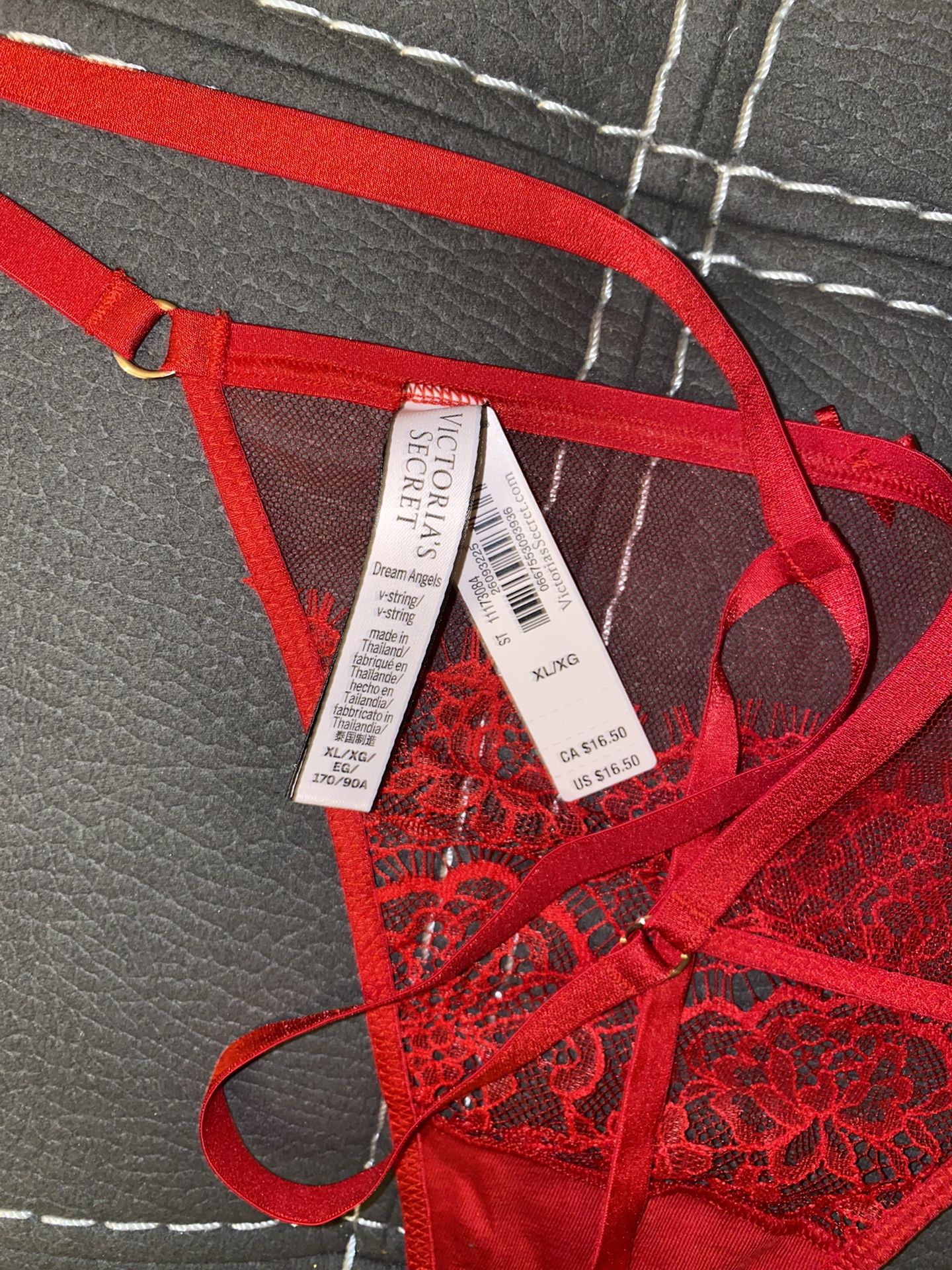 New panties cheeky Victoria Secret Large red satin stretchy lace trim  luxurious strappy for Sale in Chandler, AZ - OfferUp