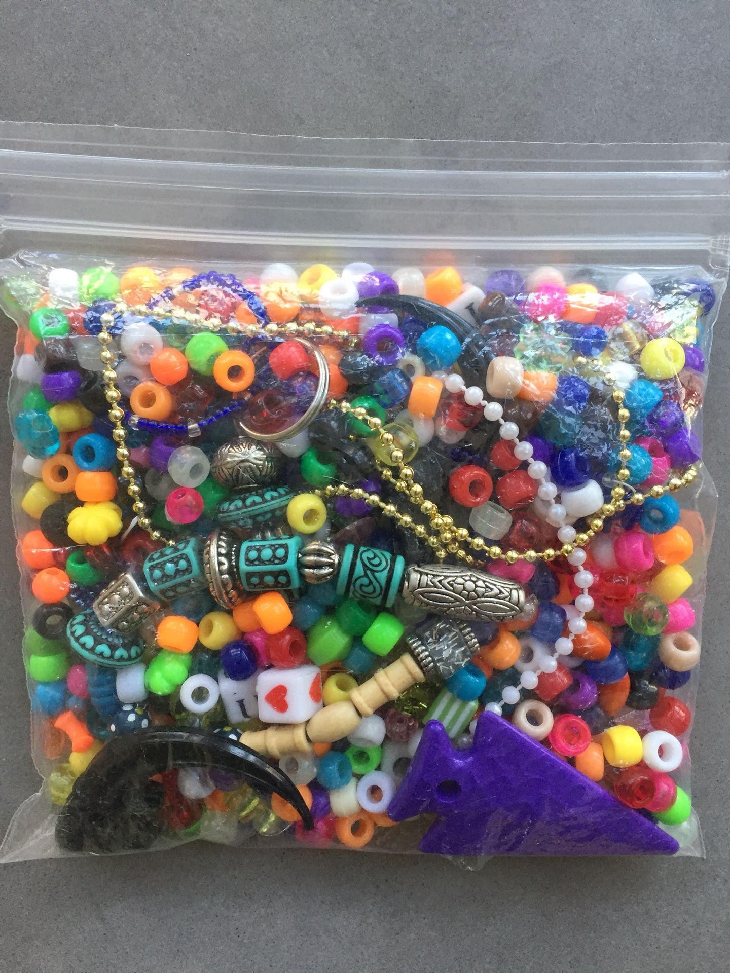 Assorted beads for crafts - 7oz