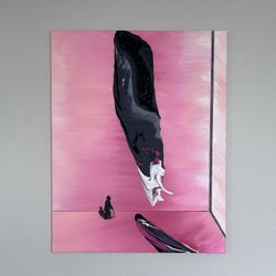 Hand painted Modern Abstract Fluid Art