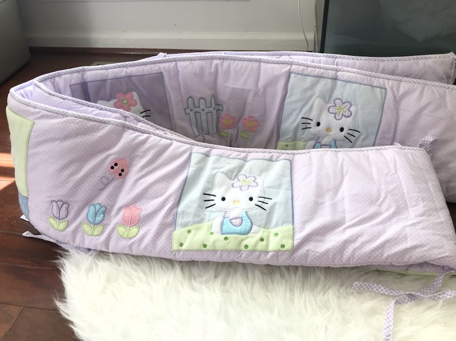 *OBO* Hello Kitty Bumble Bee Nursery Cribset Crib Bumper Curtains