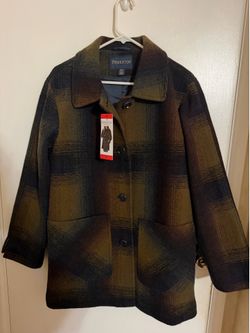 Pendleton Womens Exploded Rainbow Plaid Coat Size M