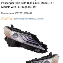 2020 Toyota Camry XSE Headlights