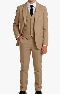 Boys Tan 4 Piece Dress Suit Set