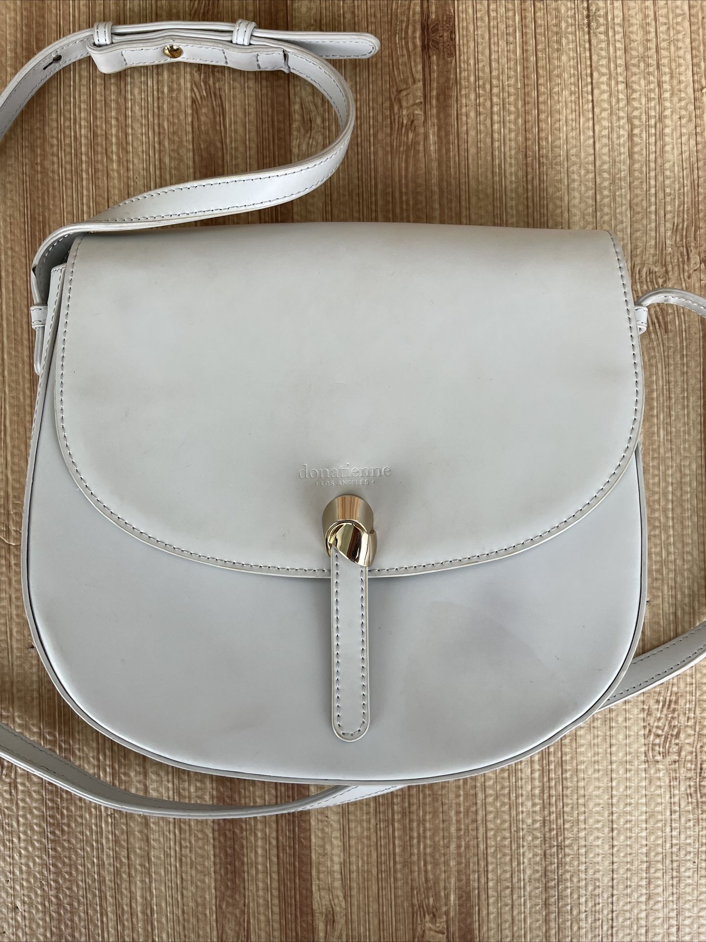 Donatienne Los Angeles women unique Leather bag, Light Grey Color Made in USA