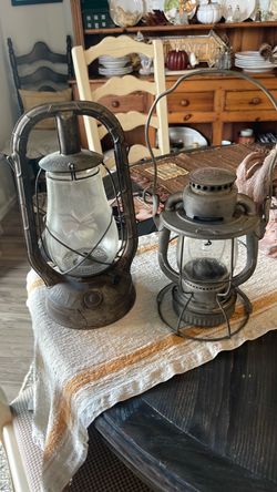 Railroad antique lanterns manufactured by Dietz