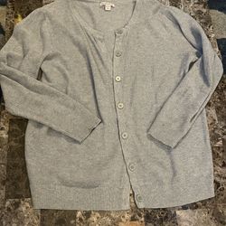 Women Merona  Grey Gray Cardigan Sweater Size Xl Large Fits Like Large Button Up 