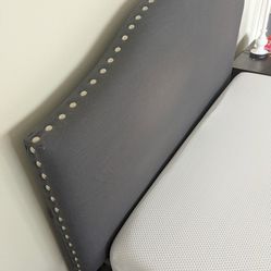 Gray Queen Upholstered Bed