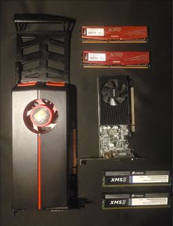 Budget PC Parts Bundle - GT 1030, HD 5770, and 4x DDR3 RAM Sticks