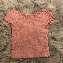 Pink smocked Abercrombie shirt