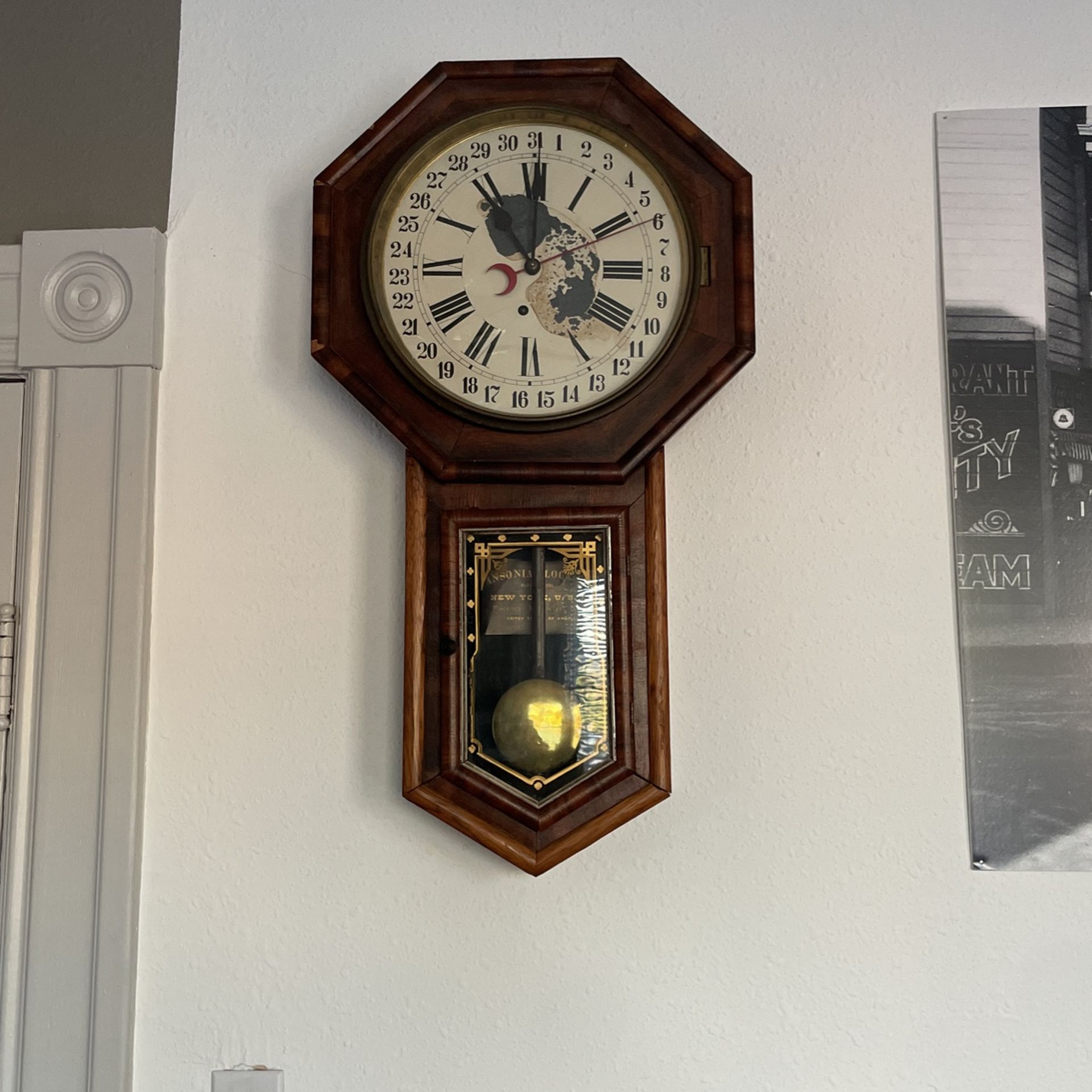 Antique AnsonIa Clock New York $125