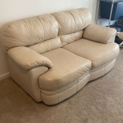 White Leather Loveseat