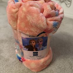 Disney Frozen pink and Blue plush Throw