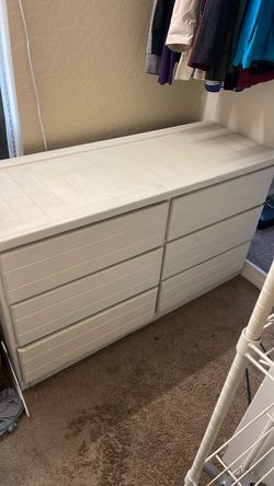 White 6-Drawer Double Dresser