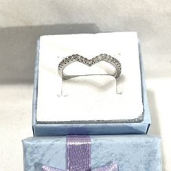 Brand New 17 Diamonds Set In A Solid Silver Engagement Ring. Size 7.