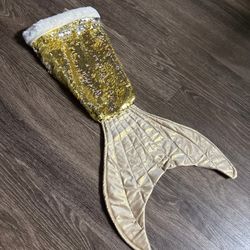 Mermaid Tail Stocking Sequins Gold with reverse silver