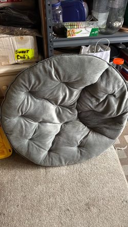 Round Papasan Chair Cushion Gray