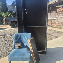 Free Shelves And Chair And Dog Food Container