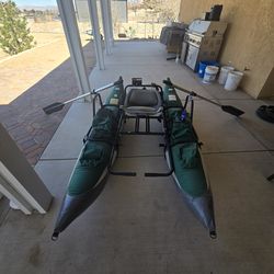 Classic Accessories 9ft Pontoon Boat w/ Minn Kota Trolling Motor