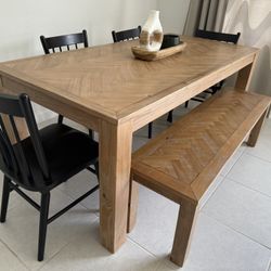 Dining Set (chairs And Bench Included)