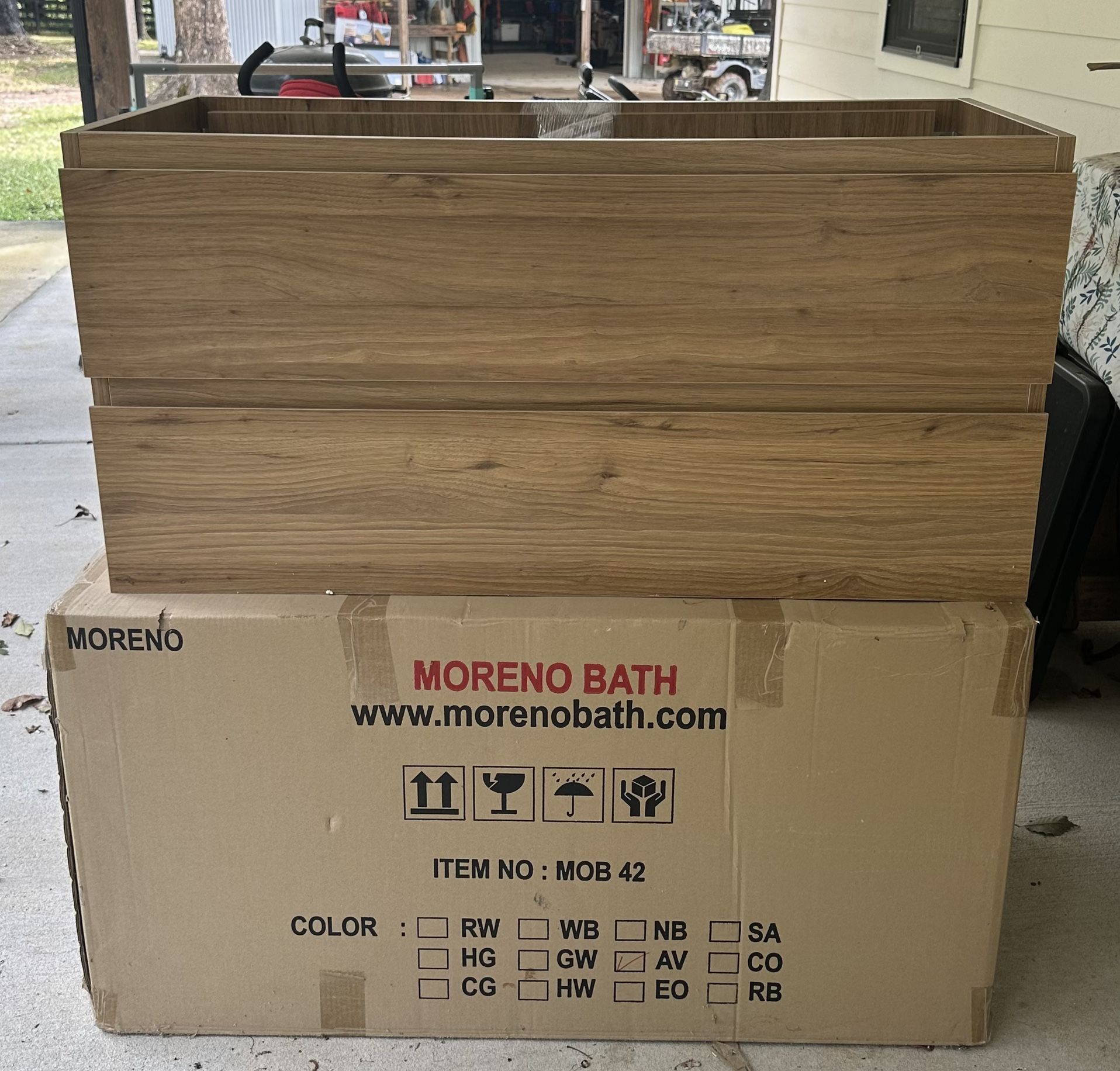 Beacon 84" Wall-Mounted Double Bathroom Vanity in Natural Oak