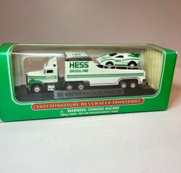 HESS Mini 2001 Hess Miniature Toy Truck With Race Car New In Box