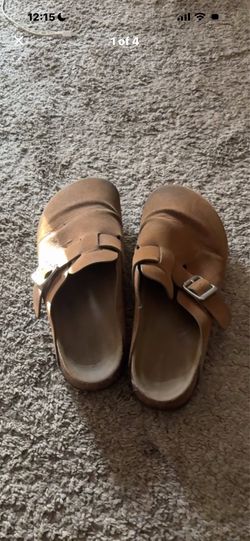Brown clogs