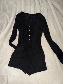 Black long sleeve romper