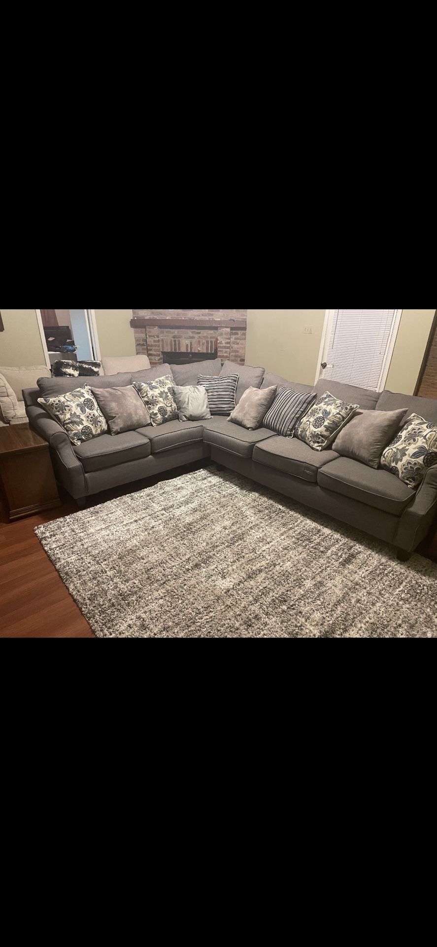 Gray Sectional (removable/washable) Seat Cushions
