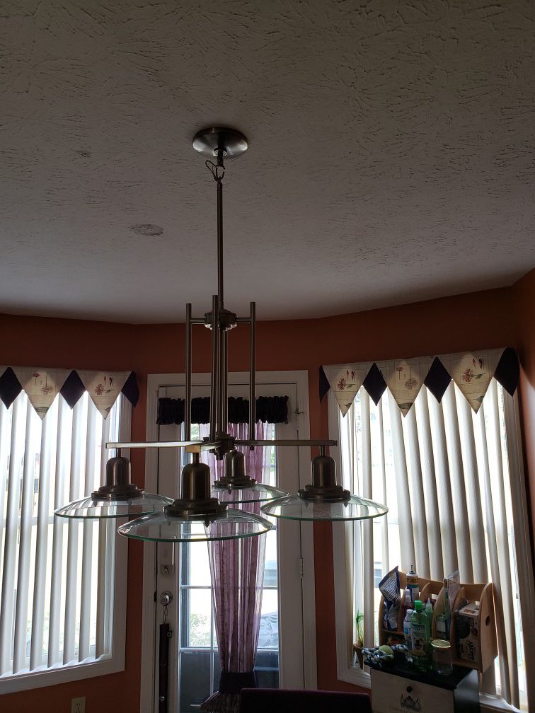 Kitchen table & 4 chairs &lighting fixture