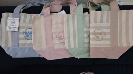 Trader Joe's Striped Mini Canvas Tote Bag – New with Tags